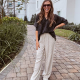 Ash Double Gauze Collared Smock Sleeve