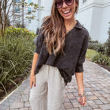 Ash Double Gauze Collared Smock Sleeve