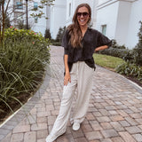 Ash Double Gauze Collared Smock Sleeve