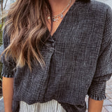 Ash Double Gauze Collared Smock Sleeve