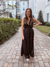 She's So Chic Black V Neck Jumpsuit