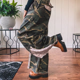 Olive Camo Tapestry Floral Wide Leg Pant