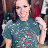 Under The Tree Green Bleached Tee