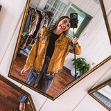 Rusty Mocha Moody Jacquard Floral Denim Jacket