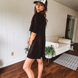 Black Loose Fit Washed Romper
