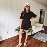 Black Loose Fit Washed Romper