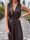 She's So Chic Black V Neck Jumpsuit