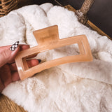 XL Rectangle Hairclip | Soft Peach