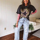 Washed Black Leo Star Tee