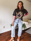 Washed Black Leo Star Tee