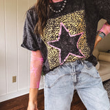 Washed Black Leo Star Tee