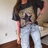 Washed Black Leo Star Tee