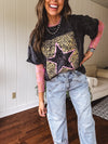 Washed Black Leo Star Tee
