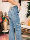 HW Cargo Denim Wide Leg