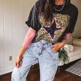 Washed Black Leo Star Tee