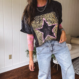 Washed Black Leo Star Tee