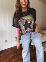 Washed Black Leo Star Tee