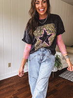 Washed Black Leo Star Tee