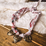 TRIPLE HEART FLORAL SCARF NECKLACE