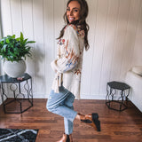 Natural Floral Splatter Shacket