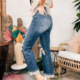 Dark High Rise Straight Denim