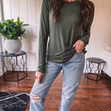 Bamboo Round Neck Raglan Baseball Long Sleeve