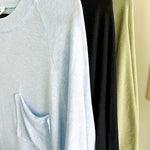 Soft, relaxed fit tee with front pocket.