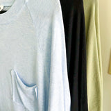 Soft, relaxed fit tee with front pocket.