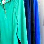 Long sleeved athleisurewear pullover with 1/4 zip.