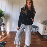 Black Crop Puff Sherpa Vest