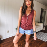 Red Brick Front Button Tank