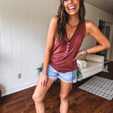 Red Brick Front Button Tank