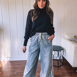Denim Side Accent Leo Stripe Pant
