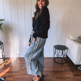 Denim Side Accent Leo Stripe Pant