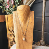 A Precious Pearl Toggle Gold Paperclip Chain Necklace