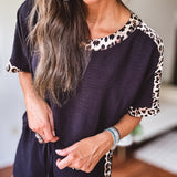 Black + Leo Trim Top