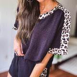 Black + Leo Trim Top