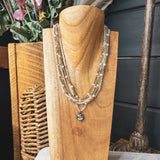 ZALE MULTI STRAND GOLD AND CREME NECKLACE
