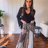 Leo + Purple Lace Mix Print Flare Pant