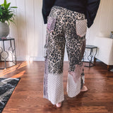 Leo + Purple Lace Mix Print Flare Pant