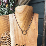 ROSEMARY MINI BEAD W/BRASS CIRCLE NECKLACE