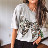 Washed Camo Bow Tee