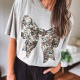 Washed Camo Bow Tee