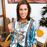 Royal Blue Paisley Mix Button Down