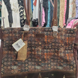 Raspberry Tote Bag with Star Bottom