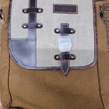 Cognac Canvas Flap Top Satchel