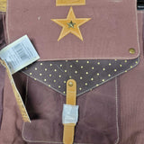 Washed Purple Star Leather Flap Top Purse
