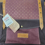 Washed Purple Two Tone Star Leather Flap Top Purse