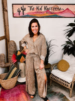 Taupe Boho Print Pant