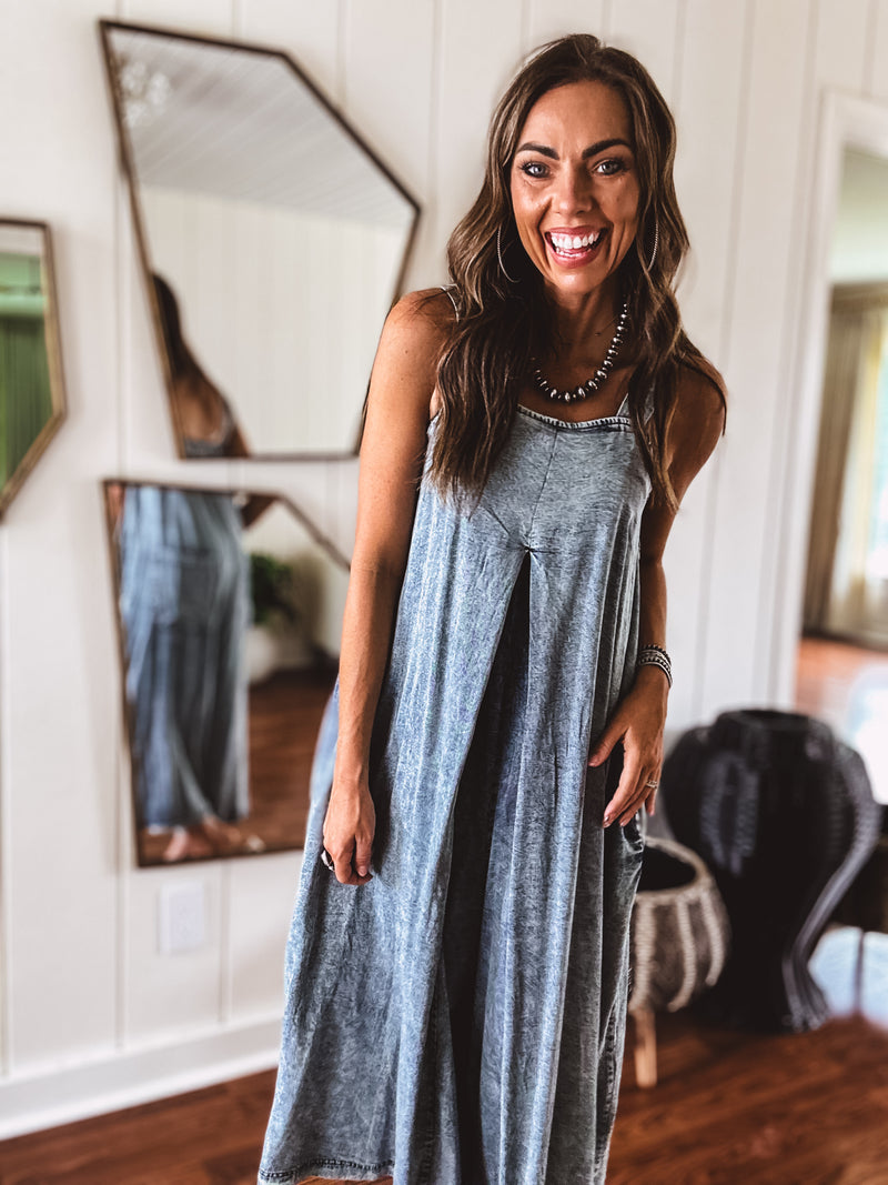 Washed Tencel Pleat Front Jumpsuit